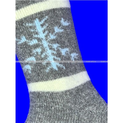 Зувей носки женские ангора внутри махра Снежинки