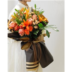 Пленка матовая для цветов «Бостон», серый - розовый, 57 см × 5 м