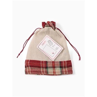 Набор в мешочке «Этель. Дедушка Мороз»: полотенце 35×60 см, тёрка 7.7×3.7×3 см