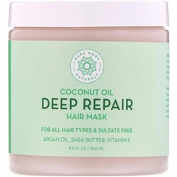 Pure Body Naturals, Кокосовое масло, маска для глубокого восстановления волос, 260 мл (8,8 жидк. унции)