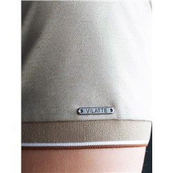 Футболка поло с воротником на пуговицах из полотна пике с меланжевым плетением с эластаном