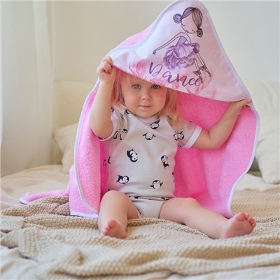 Полотенце детское «Крошка Я» Flower dancer, 75×75 см, хлопок 100%, розовое