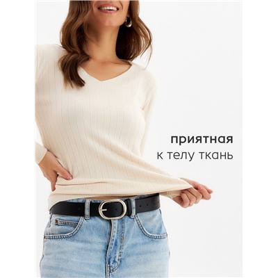 Джемпер женский с v-образным вырезом MINAKU, бежевый, размер 42-44