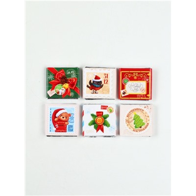 Шоколад новогодний молочный «Почта», 6 шт., 5 г