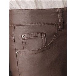 Брюки слим из эластичного хлопка с покрытием под кожу