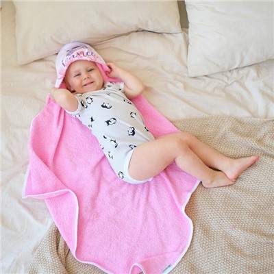 Полотенце детское «Крошка Я» Flower dancer, 75×75 см, хлопок 100%, розовое