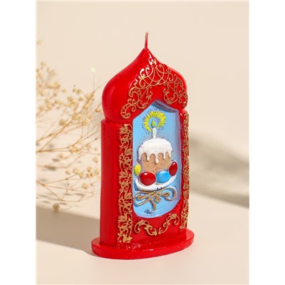 Свеча декоративная «Пасхальная свеча с куличиком», 8×15 см, 180 г