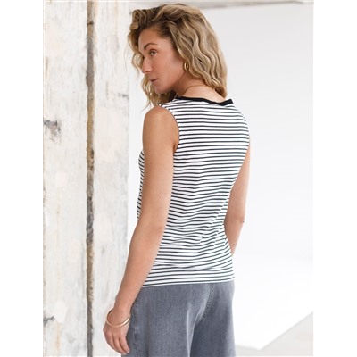 Топ в полоску из премиального хлопка с эластаном