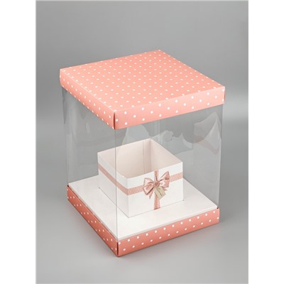 Коробка для цветов с вазой и пластиковыми окнами складная «Для тебя», 30×23×23 см