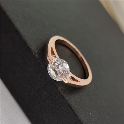 Кольцо ювелирная бижутерия коллекция "Дубай", покрытие позолота, вставка: фианиты, цвет: прозрачный, 18 р, арт.219.403-18