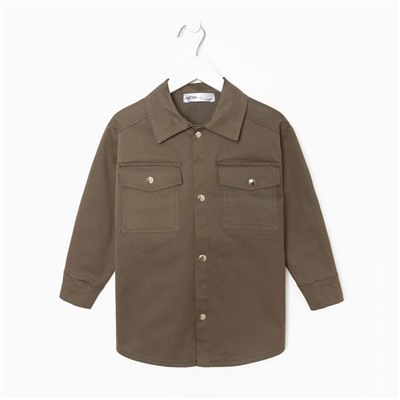 Рубашка джинсовая детская KAFTAN, размер 28 (86-92 см), хаки