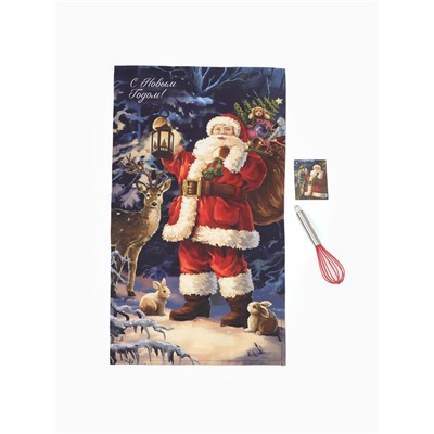 Набор подарочный новогодний «Этель, Счастливого Рождества»: полотенце 40×70 см, венчик кухонный