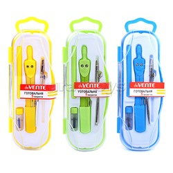 Готовальня (5 предметов) цветной корпус, ассорти 3 цвета