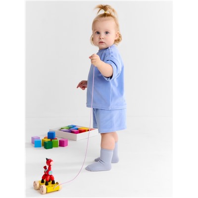 Костюм (шорты и футболка) Крошка Я Plushy, р. 74-80 см, голубой