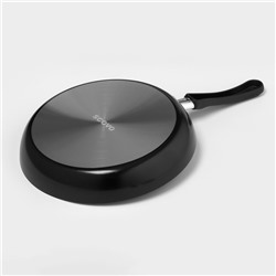 Сковорода Promo, d=26 см, стеклянная крышка, антипригарное покрытие, алюминий, чёрная