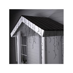 Гирлянда «Бахрома» 4×0.6 м, IP44, тёмная нить, 180 LED, свечение синее, мерцание белым, 220 В