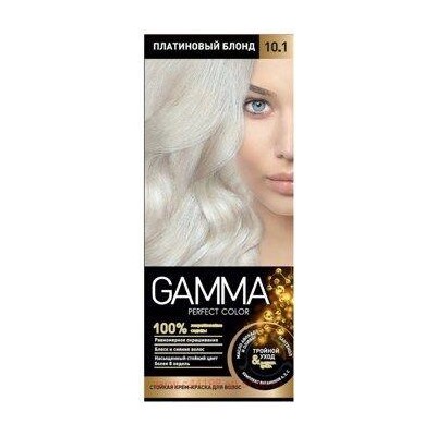 Gamma Perfect Color Стойкая Крем-Краска для волос тон 10.1 платиновый блонд с окислителем кремом 9% 50 мл