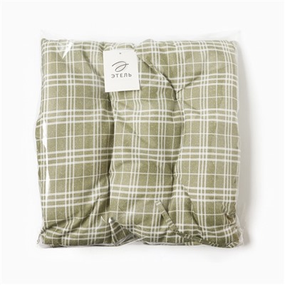 Подушка на стул Этель «Клетка» 40×40 см, 100% п/э