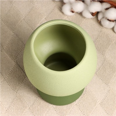 Декоративное кашпо - ваза для цветов «Мина», 14×14×20 см, керамическое, зелёное