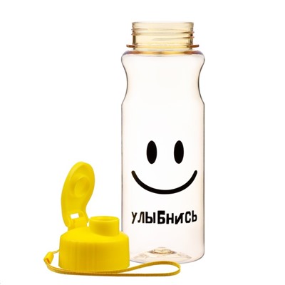 Бутылка для воды пластиковая «Улыбнись», 500 мл