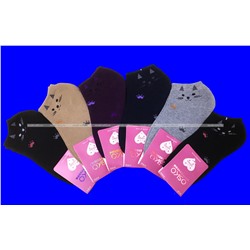 OSKO термоноски женские внутри махра Кошка укороченные арт. 1804 (1802)