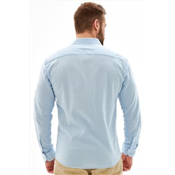 Мужская приталенная льняная рубашка Happyfox