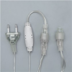 Гирлянда «Бахрома» 3 × 0.9 м, IP44, УМС, прозрачная нить, 232 LED, свечение жёлтое, 220 В