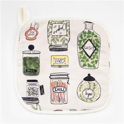 Прихватка "Этель" Kitchenware 19х19см,100% хлопок, саржа 190 г/м2