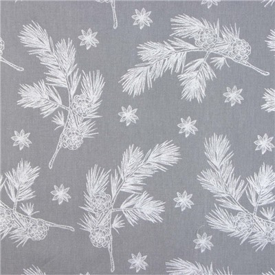 Скатерть новогодняя «Этель. Серебряные ветки», 110×149 см, 100% хлопок, саржа 190 г/м²