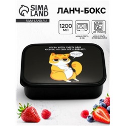 Ланч - бокс прямоугольный «Кот», 1200 мл