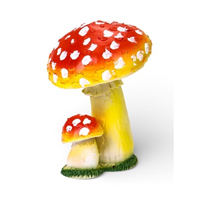 Садовая фигура из полистоуна «Грибы-мухоморы», 17 см