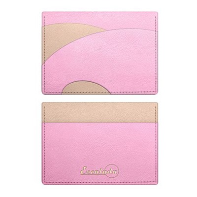 Чехол для пластиковых карт 105х75 мм 70784 "ПЛЕЗИР БЕЖЕВЫЙ/РОЗОВЫЙ" 1 отд.,3 кармана Феникс