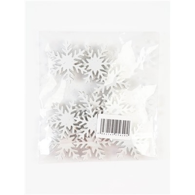Новогодний набор для декора «Снежинки» цвет серебро, 3×3 см, набор 10 шт.