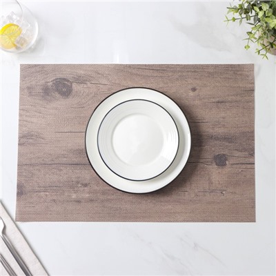 Салфетки сервировочные на стол Доляна «Дерево», 4 шт., 45×30 см, коричневые