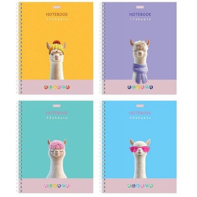 Тетрадь  48л клетка на спирали "ALPACA" soft-touch (090127) Хатбер