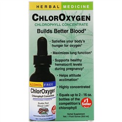 Herbs Etc., ChlorOxygen, концентрат хлорофилла, без спирта, 1 жидкая унция (29,6 мл)