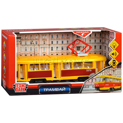 Трамвай (свет+звук) пластик, в коробке