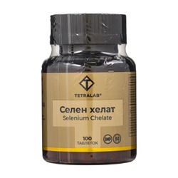 Селен хелат TETRALAB, антиоксидантная защита и поддержка метаболизма, 100 таблеток