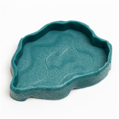 Кормушка для террариума, 12×8.5×2 см, бирюзовая