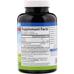 Carlson Labs, Golden Aloe, 100 мг, 180 мягких таблеток