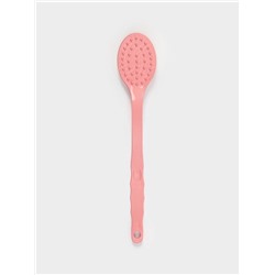 Щётка банная на ручке Доляна, массажёр, 33×6 см, розовая