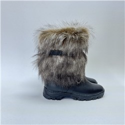 Унты мужские короткие мех “Песец” кожаные на литой подошве
