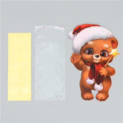 Пакет под сладости новогодний «Мишка», 11×6 см