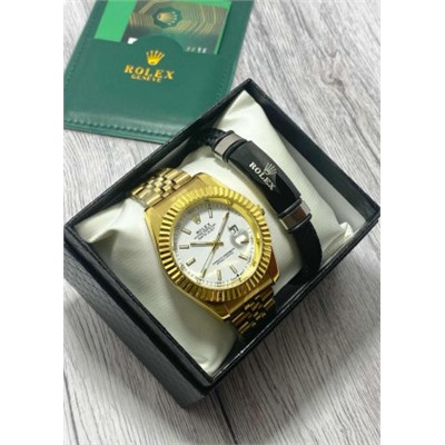 Подарочный набор для мужчины часы и браслет + коробка #22853464