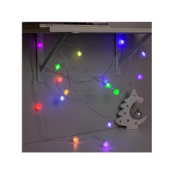 Гирлянда «Нить» 5 м с насадками «Шишки сосновые», IP20, прозрачная нить, 20 LED, свечение мульти (RG/RB), мигание, 220 В