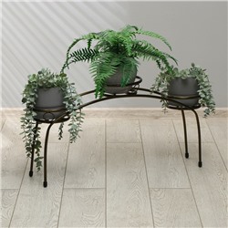 Подставка для цветов, напольная, на 3 горшка, d=14 см, бронзовая, «Арка»