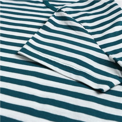 Пижама женская (футболка, шорты), принт изумрудная полоса, размер 48