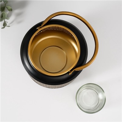 Металлический подсвечник-фонарь на 1 свечу «Зерно», d=5 см, 15×15×17.5 см