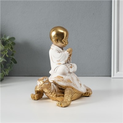 Фигурка полистоун «Маленький Будда на черепахе», 17×11×17 см