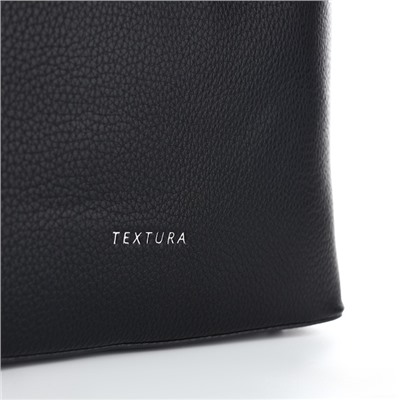 Сумка женская тоут TEXTURA на молнии, 32×12×24 см, чёрная